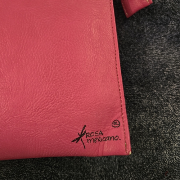 Rosa Mexicano Hand-Painted Women's Crossbody or Covertible Clutch - Picture 2 of 11